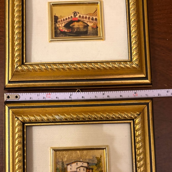 Vintage Italian 23k Gold Leaf Foil Chromolithographs Set of 2 - Picture 5 of 8